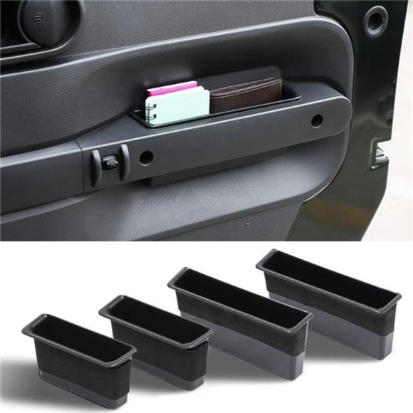 4 Pack Door Side Storage Organizer Grab Handle Box Black